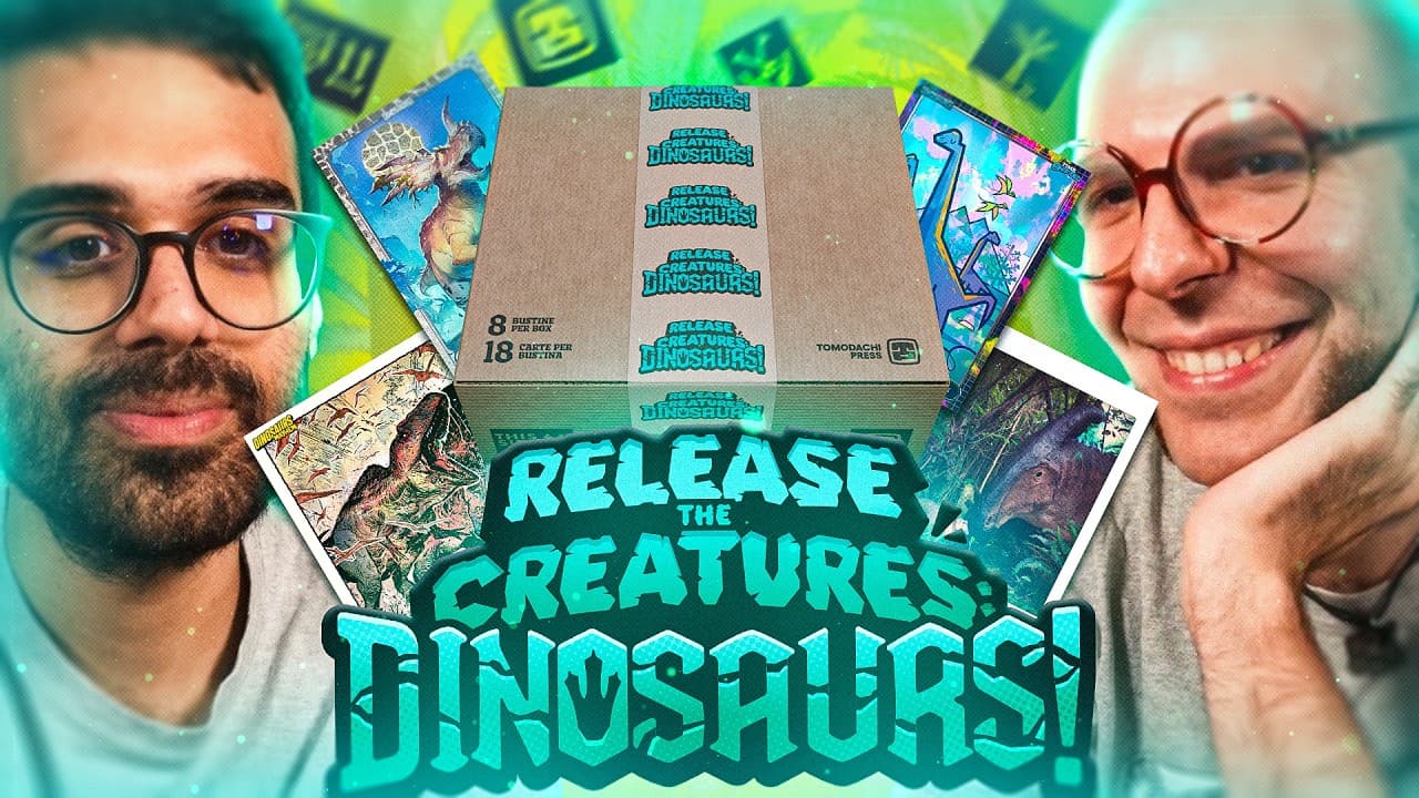 Dario Moccia apre un box di "Dinosaurs!" con Willy, responsabile scientifico